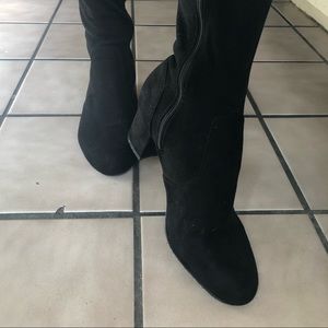 Over-The-Knee Black Suede Boots